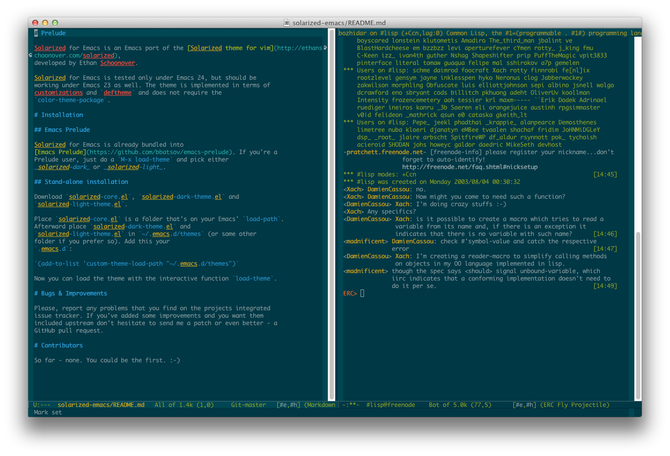 Solarized for Emacs